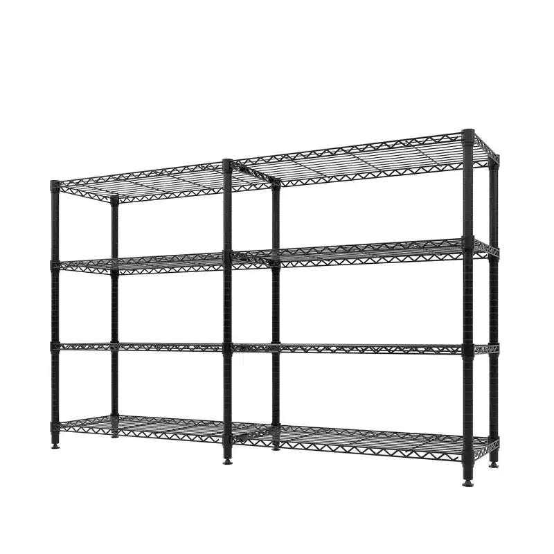 Étagère de rangement métallique robuste à 4 niveaux de 150 cm de large, capacité de 480 kg, rayonnage réglable pour garde-manger, cuisine, garage