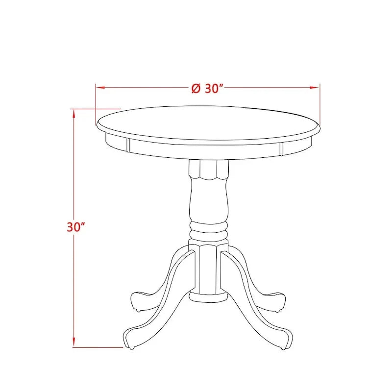 East West Furniture Eden - Table à manger ronde en bois avec piètement central, coloris Buttermilk et Cherry
