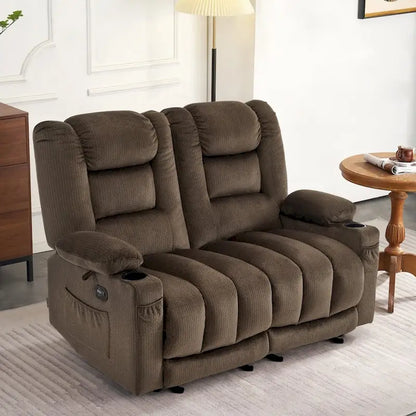 Causeuse inclinable électrique MCombo avec fonction chauffage et massage, en tissu PR648