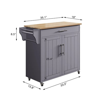 Îlot de cuisine roulant avec armoire de rangement