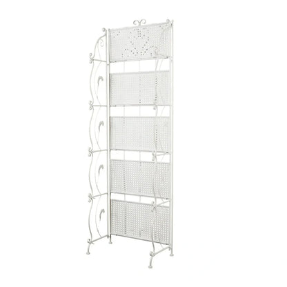 Étagère de Boulanger Pliable Haute à 5 Niveaux en Métal Décoratif pour Intérieur/Extérieur - Or ou Blanc - Roche River Decor