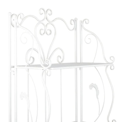 Étagère de Boulanger Pliable Haute à 5 Niveaux en Métal Décoratif pour Intérieur/Extérieur - Or ou Blanc - Roche River Decor
