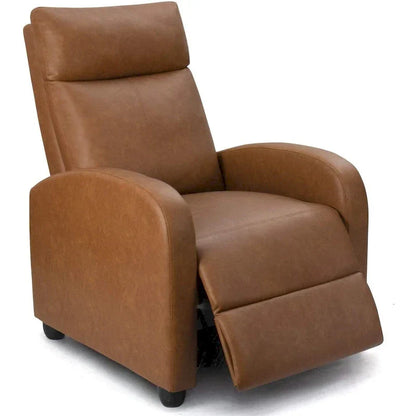 Fauteuil inclinable à dossier basculant en similicuir, marron / noir / gris / kaki / rouge / beige, simple