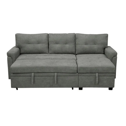 Canapé d'angle réversible avec lit gigogne, méridienne de rangement, pieds durables,