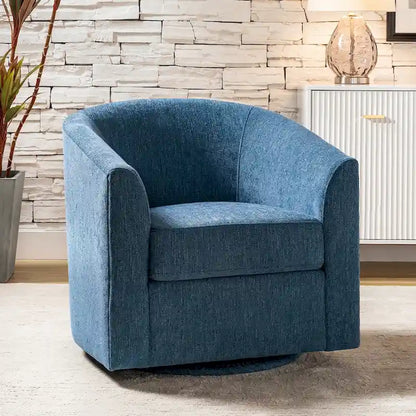 Fauteuil Cuenca moderne en tissu avec piètement pivotant