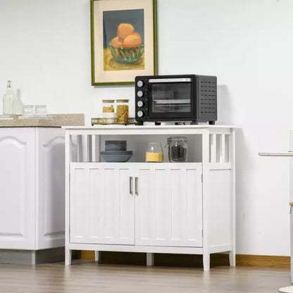 Buffet de salle à manger/bar avec 2 portes et étagères réglables, Console pour cuisine, entrée, salon