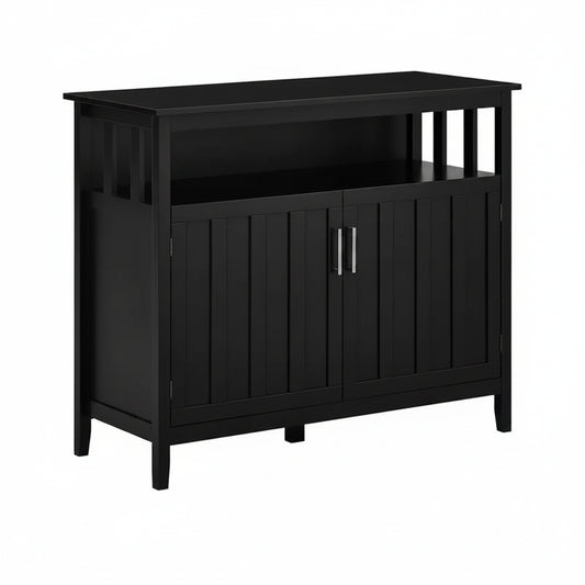 Buffet de salle à manger/bar avec 2 portes et étagères réglables, Console pour cuisine, entrée, salon