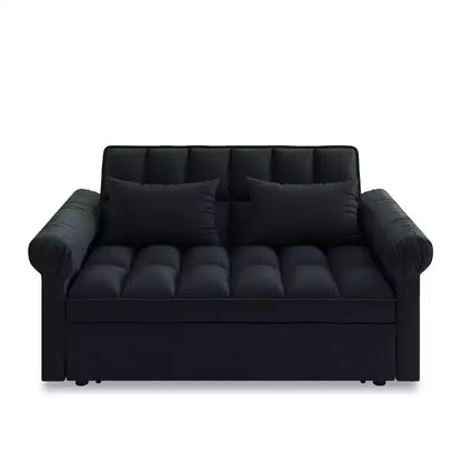 Canapé-Lit Moderne Convertible avec Accoudoirs, Convertible en Lit, Réglable, pour Salon, Chambre, Noir