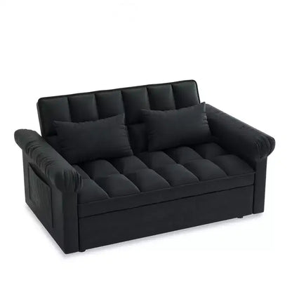 Canapé-Lit Moderne Convertible avec Accoudoirs, Convertible en Lit, Réglable, pour Salon, Chambre, Noir
