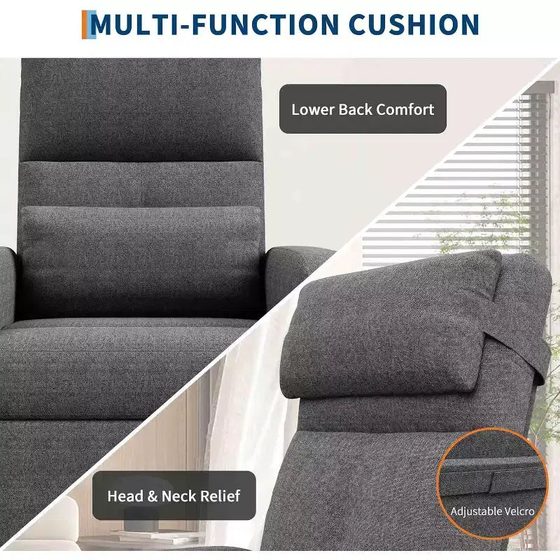 Fauteuil inclinable réglable ergonomique surdimensionné, Fauteuil de cinéma maison pour adultes avec poches latérales, Dossier haut, Siège rembourré, pour salon