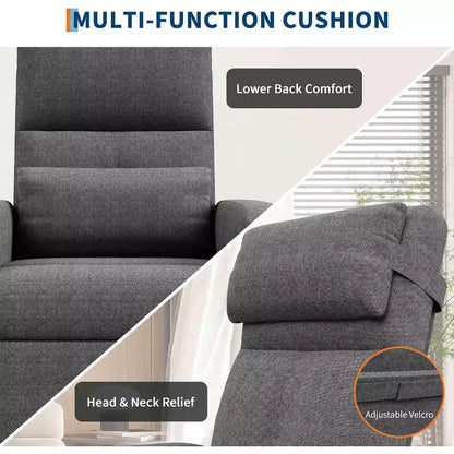 Fauteuil inclinable réglable ergonomique surdimensionné, Fauteuil de cinéma maison pour adultes avec poches latérales, Dossier haut, Siège rembourré, pour salon