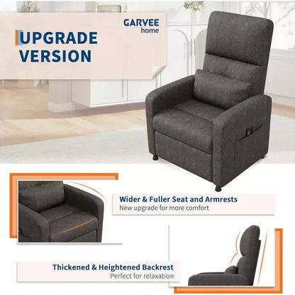 Fauteuil inclinable réglable ergonomique surdimensionné, Fauteuil de cinéma maison pour adultes avec poches latérales, Dossier haut, Siège rembourré, pour salon