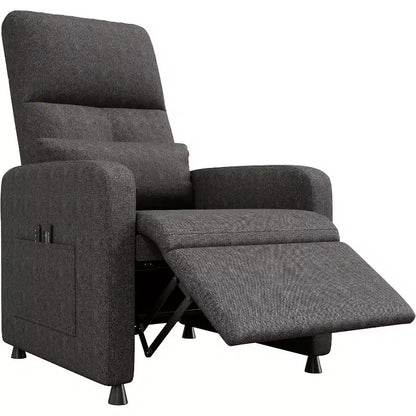 Adjustable Recliner Ergonomic Overstuffed Single Sofa, Adults Home Theater Seating with Side Pockets, Tall Back, Padded Seat, for Living Room