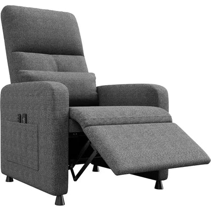 Fauteuil inclinable réglable ergonomique surdimensionné, Fauteuil de cinéma maison pour adultes avec poches latérales, Dossier haut, Siège rembourré, pour salon