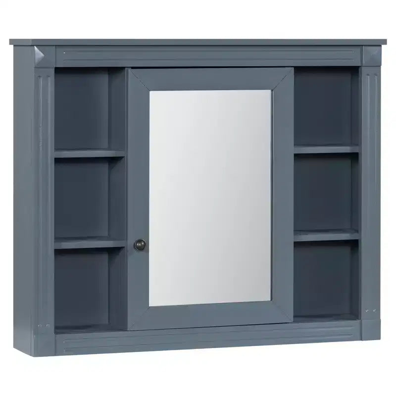 Armoire de salle de bain murale, Armoire à pharmacie, Armoire miroir murale avec 6 étagères ouvertes