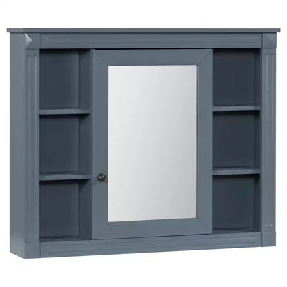 Armoire de salle de bain murale, Armoire à pharmacie, Armoire miroir murale avec 6 étagères ouvertes