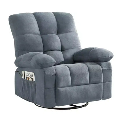 Fauteuil inclinable avec massage vibrant et chauffage lombaire pour adultes, fauteuil inclinable à bascule surdimensionné 350 LBS, canapé simple