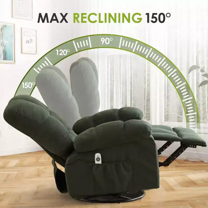 Fauteuil inclinable avec massage vibrant et chauffage lombaire pour adultes, fauteuil inclinable à bascule surdimensionné 350 LBS, canapé simple