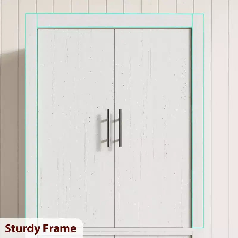Armoire de cuisine haute de 71 pouces, 4 portes et étagères réglables, Grand placard de rangement autoportant en bois pour la salle à manger et le salon