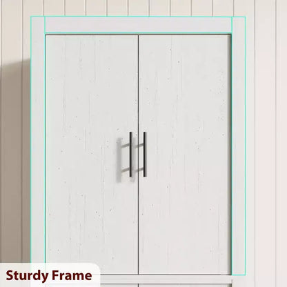 Armoire de cuisine haute de 71 pouces, 4 portes et étagères réglables, Grand placard de rangement autoportant en bois pour la salle à manger et le salon