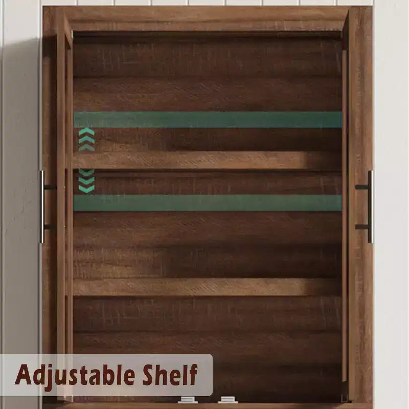 Armoire de cuisine haute de 71 pouces, 4 portes et étagères réglables, Grand placard de rangement autoportant en bois pour la salle à manger et le salon