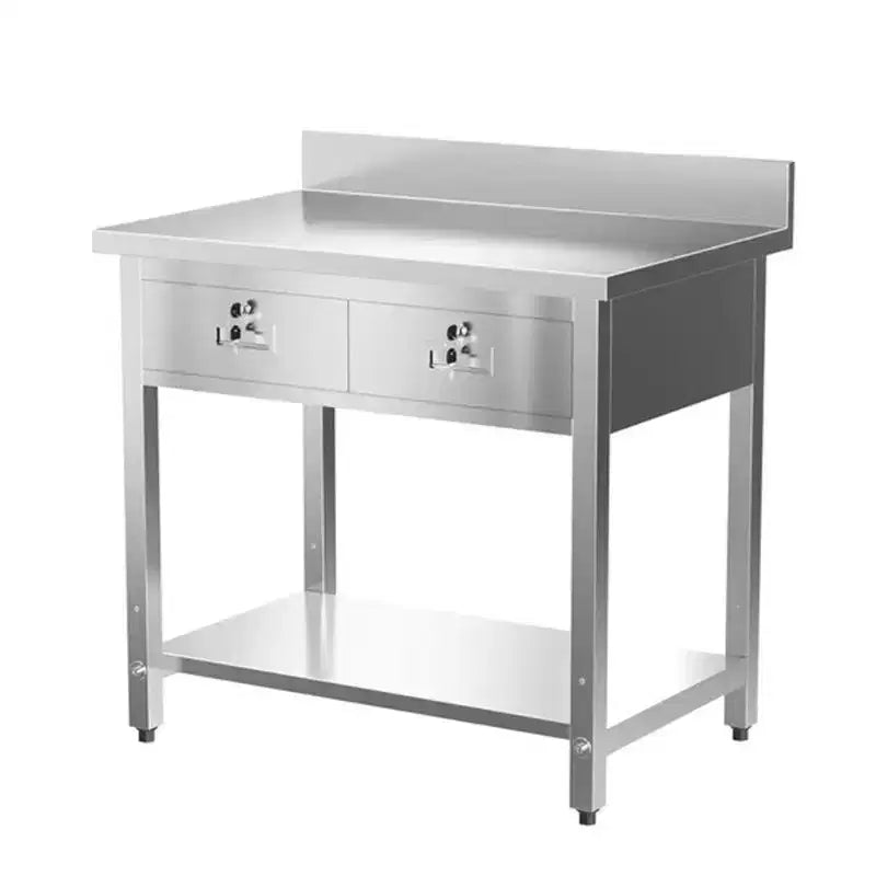 Karl Home 36 x 24 in. Stainless Steel Work Table with 2 Drawers