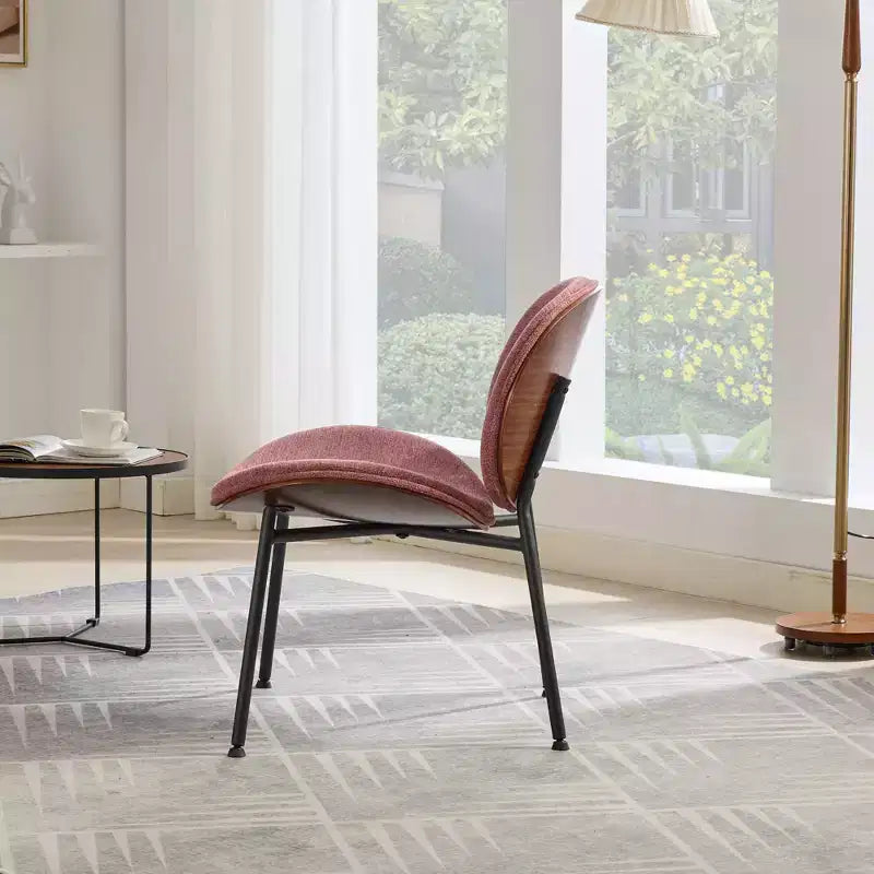 Chaise Coque Mid-Century Moderne - Piètement Tripode, Cuir Noir, Finition Noyer, Dossier Confortable