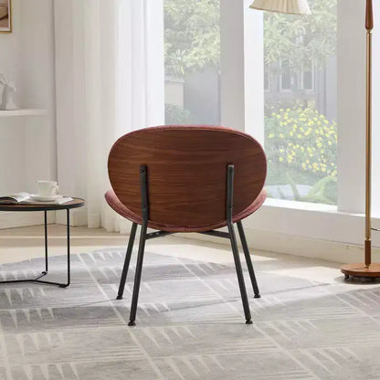 Chaise Coque Mid-Century Moderne - Piètement Tripode, Cuir Noir, Finition Noyer, Dossier Confortable