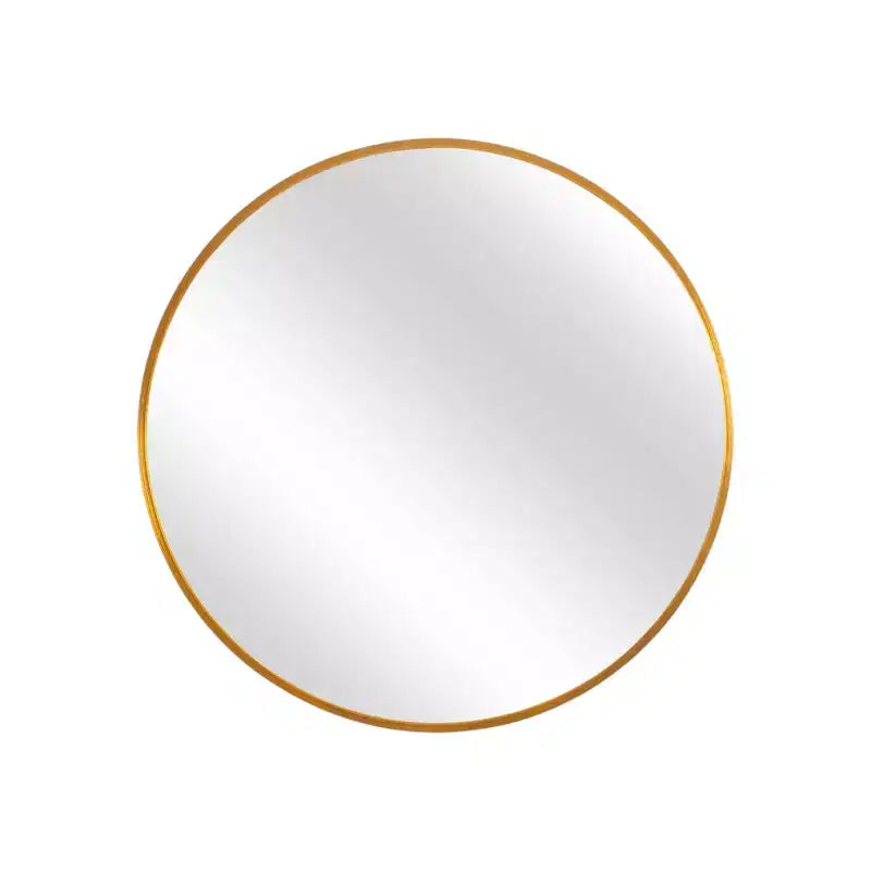 HomeRoots 31 Gold Metal Round Framed Accent Mirror