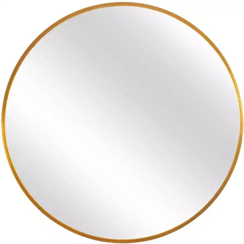 Miroir décoratif rond à cadre métallique doré de 31 po