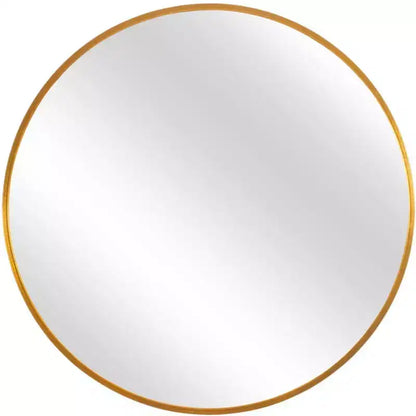 Miroir décoratif rond à cadre métallique doré de 31 po