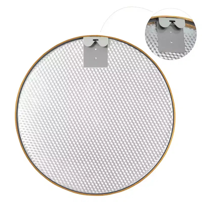 Miroir décoratif rond à cadre métallique doré de 31 po