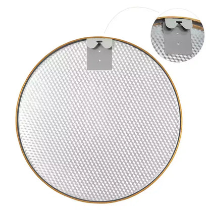 Miroir décoratif rond à cadre métallique doré de 31 po