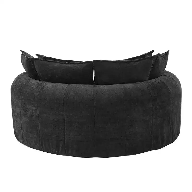 Canapé rond en forme de miche de pain de 152 cm, canapé rond sans structure, canapé-lit entièrement compressé avec 8 coussins.