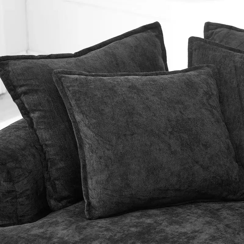 Canapé rond en forme de miche de pain de 152 cm, canapé rond sans structure, canapé-lit entièrement compressé avec 8 coussins.