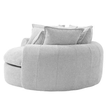 Canapé rond en forme de miche de pain de 152 cm, canapé rond sans structure, canapé-lit entièrement compressé avec 8 coussins.