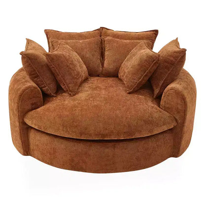 Canapé rond en forme de miche de pain de 152 cm, canapé rond sans structure, canapé-lit entièrement compressé avec 8 coussins.