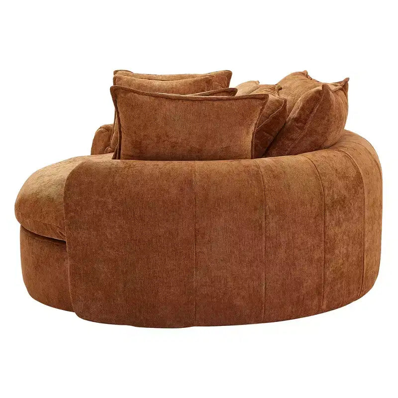 Canapé rond en forme de miche de pain de 152 cm, canapé rond sans structure, canapé-lit entièrement compressé avec 8 coussins.