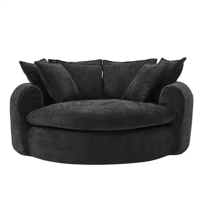 Canapé rond en forme de miche de pain de 152 cm, canapé rond sans structure, canapé-lit entièrement compressé avec 8 coussins.