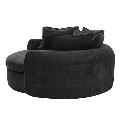 Canapé rond en forme de miche de pain de 152 cm, canapé rond sans structure, canapé-lit entièrement compressé avec 8 coussins.