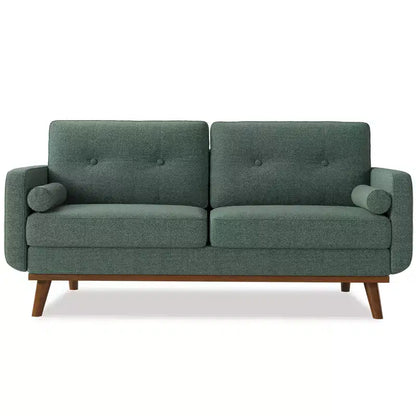 Causeuse moderne du milieu du siècle, canapé 65 po capitonné avec pieds et garnitures en bois, causeuse rembourrée pour salon, chambre et bureau