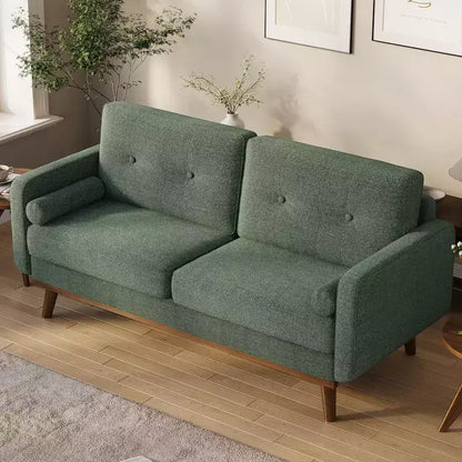 Causeuse moderne du milieu du siècle, canapé 65 po capitonné avec pieds et garnitures en bois, causeuse rembourrée pour salon, chambre et bureau
