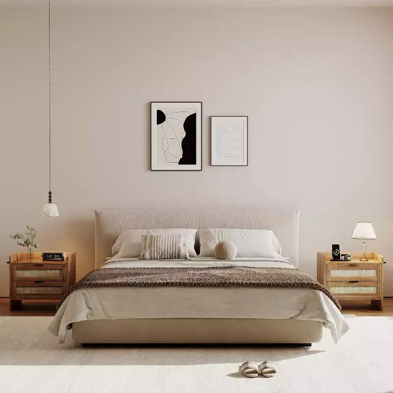 Table de chevet avec station de recharge, 1 tiroir de rangement et espace de rangement ouvert, tables d'appoint, convient pour la chambre, le bureau ou le salon