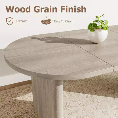 Table à manger ovale de 1,80 m pour 6-8 personnes, grande table basse de ferme avec base en bois épaisse et robuste pour la cuisine, le salon, le bureau