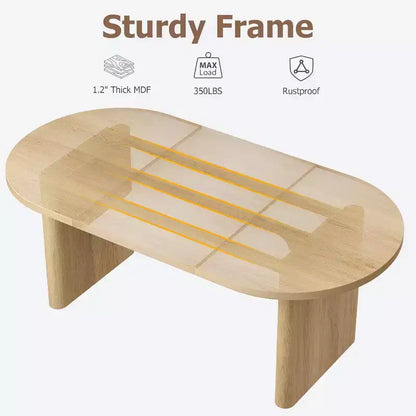 Table à manger ovale de 1,80 m pour 6-8 personnes, grande table basse de ferme avec base en bois épaisse et robuste pour la cuisine, le salon, le bureau