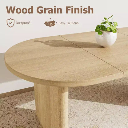 Table à manger ovale de 1,80 m pour 6-8 personnes, grande table basse de ferme avec base en bois épaisse et robuste pour la cuisine, le salon, le bureau