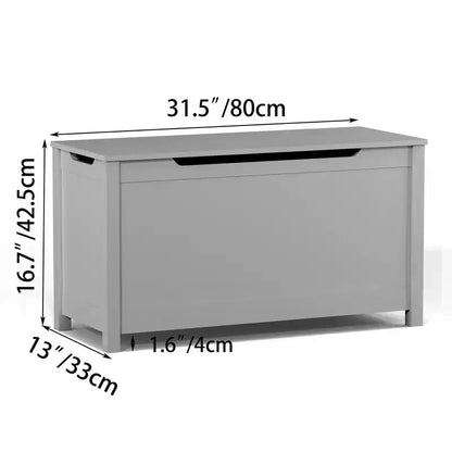 Boîte de rangement à jouets en bois de style moderne pour enfants, avec couvercle à charnière de sécurité, convient aux enfants de 2 ans et plus (Gris)