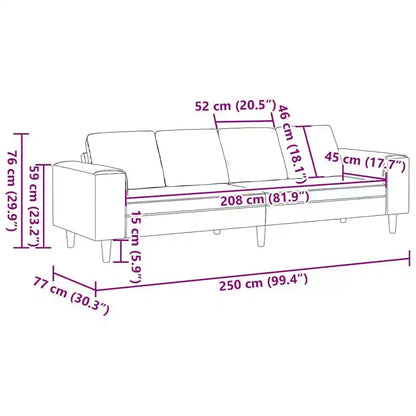 Canapé en tissu avec coussin en velours côtelé gris foncé - Gris foncé sans repose-pieds