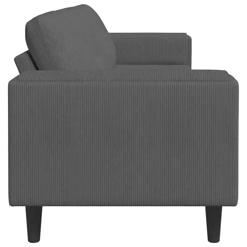 Canapé en tissu avec coussin en velours côtelé gris foncé - Gris foncé sans repose-pieds