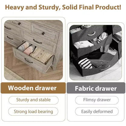 Commode 7 tiroirs, chiffonnier 54 pouces avec rangement, organisateur de placard en bois pour chambre à coucher, salon, entrée